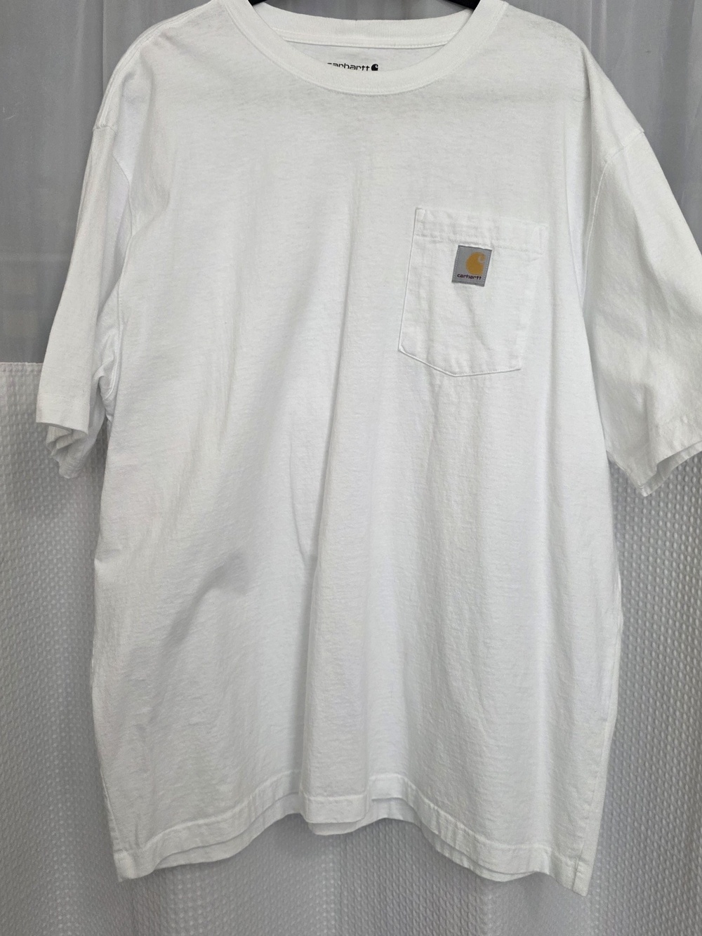 Carhartt White Short-Sleeve Pocket T-Shirt with Logo Patch